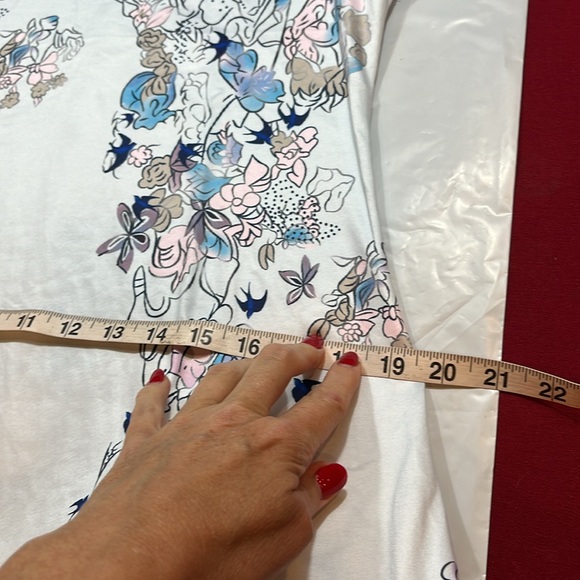 BLUE Japanese pink plants COLD open SHOULDER V neck coquette MAXI DRESS Asian M - Picture 10 of 16